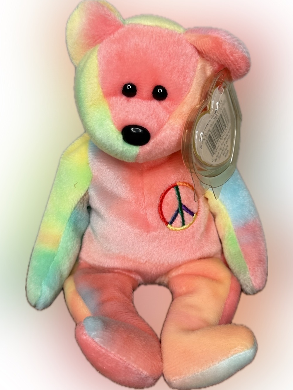 Vintage Ty Beanie Baby Peace Bear nwt